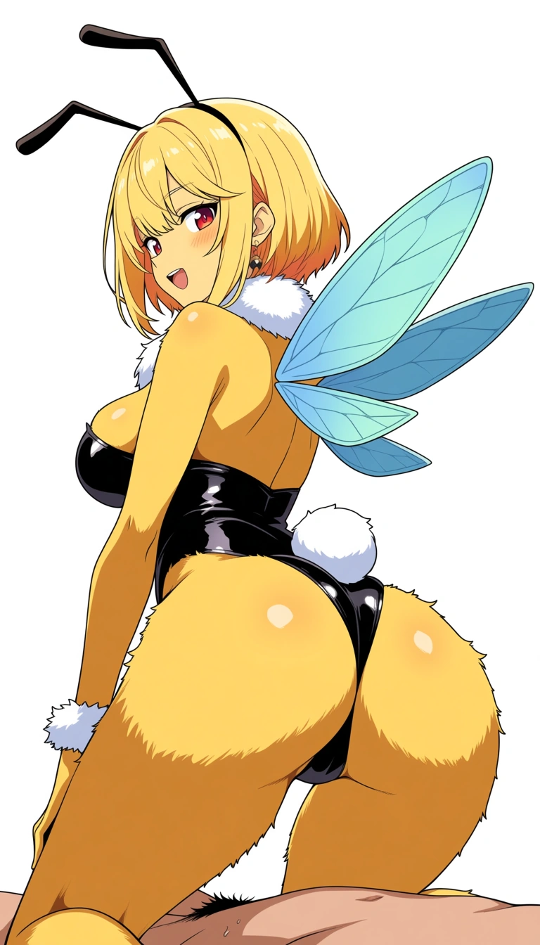 femboy bee furry riding a humans dick