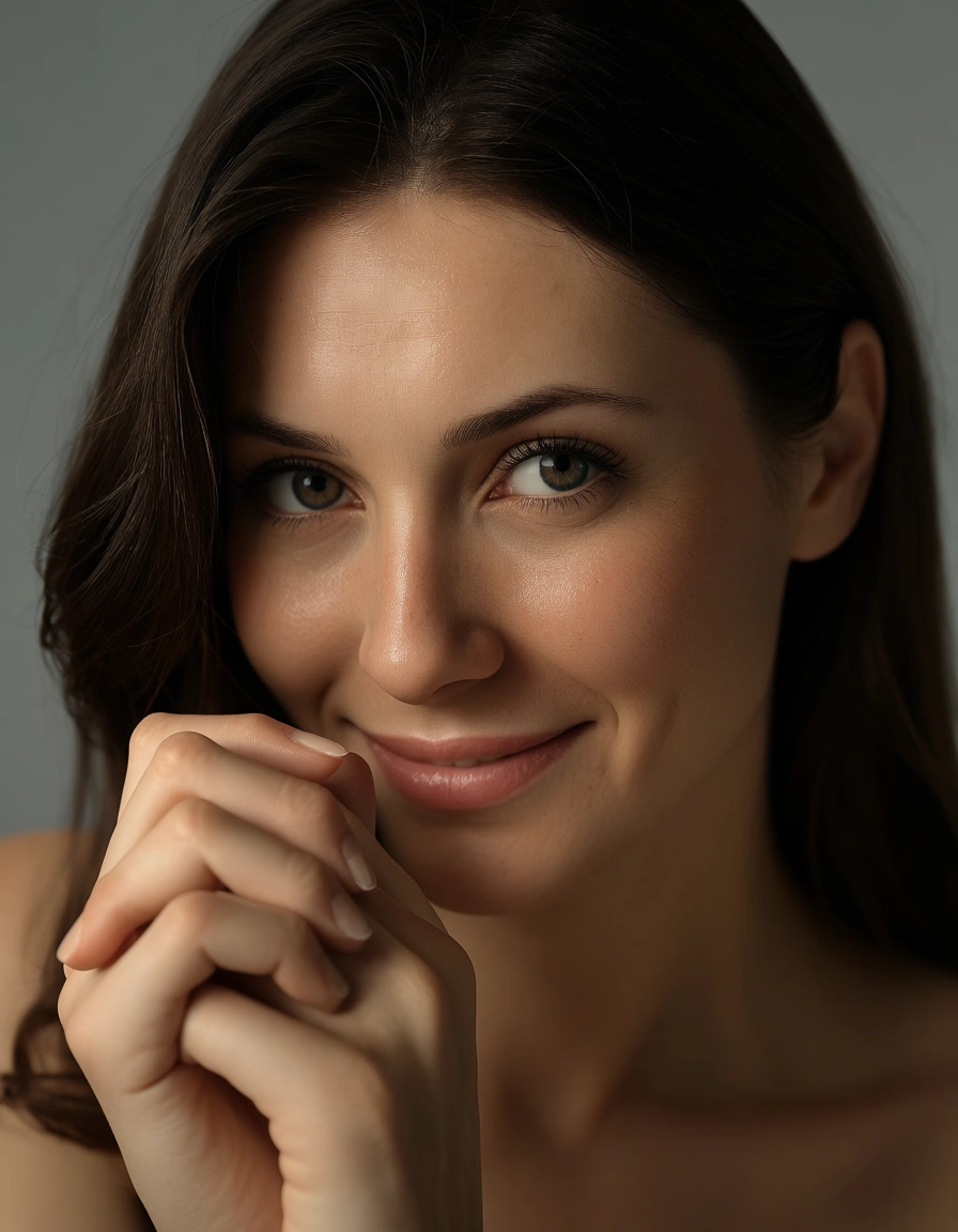 studio quality, sharp focus, close-up, solo, bondage, holding hands, transparent background, shy smile, photorealistic, score_9, score_8, candid photo, realistic skin texture, visible skin pores, film grain, depth of field