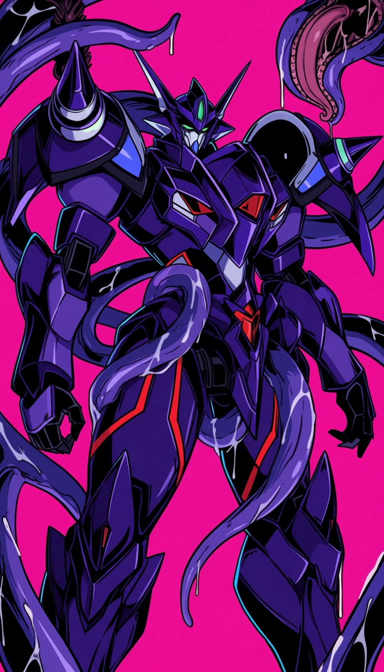 battle mech stand,huge tentacle fuck battle mecha from down,tentacle penetrate in body 
under battle mech,tentacle holding battle mech,tentacle huge cum inside battle mech,another tentacle cum on boby battle mech