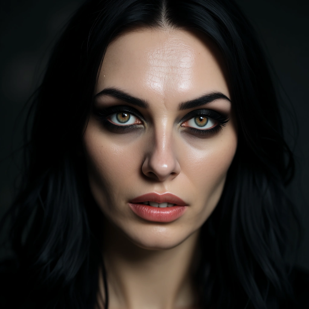 highly detailed goth woman gif