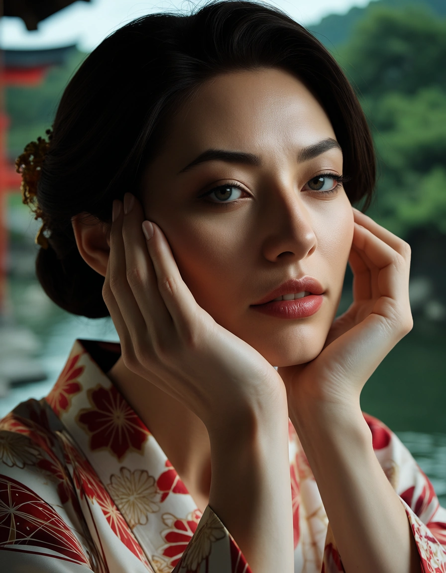 8k, sharp focus, detailed skin, office lady, hands up, japanese clothes, sitting, creampie, day, portrait, cinematic realism, score_9, score_8, candid photo, realistic skin texture, visible skin pores, film grain, depth of field