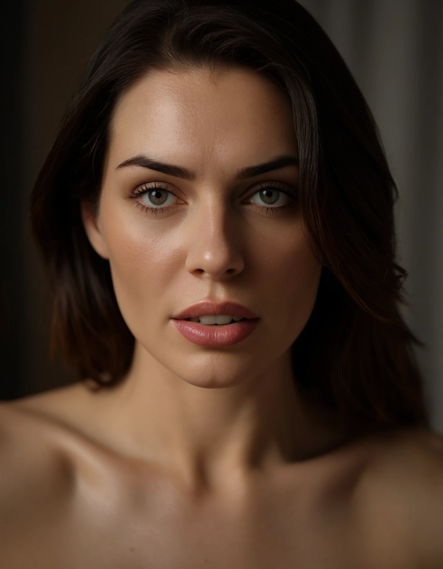 парень целует девушке голую грудь, score_9, score_8, candid photo, realistic skin texture, visible skin pores, film grain, depth of field