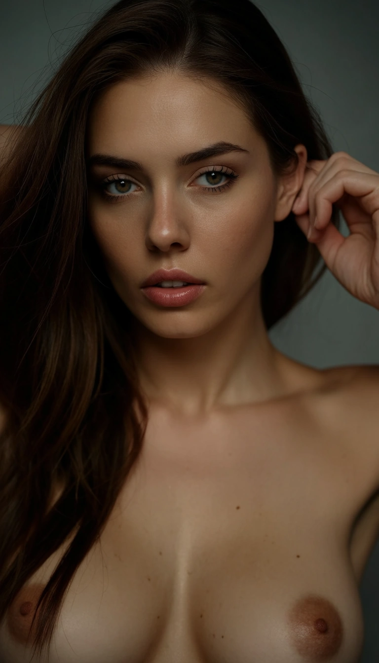professional photo, high detail, 1woman, hair pull, cum_on_breasts , tender moment, RAW photo