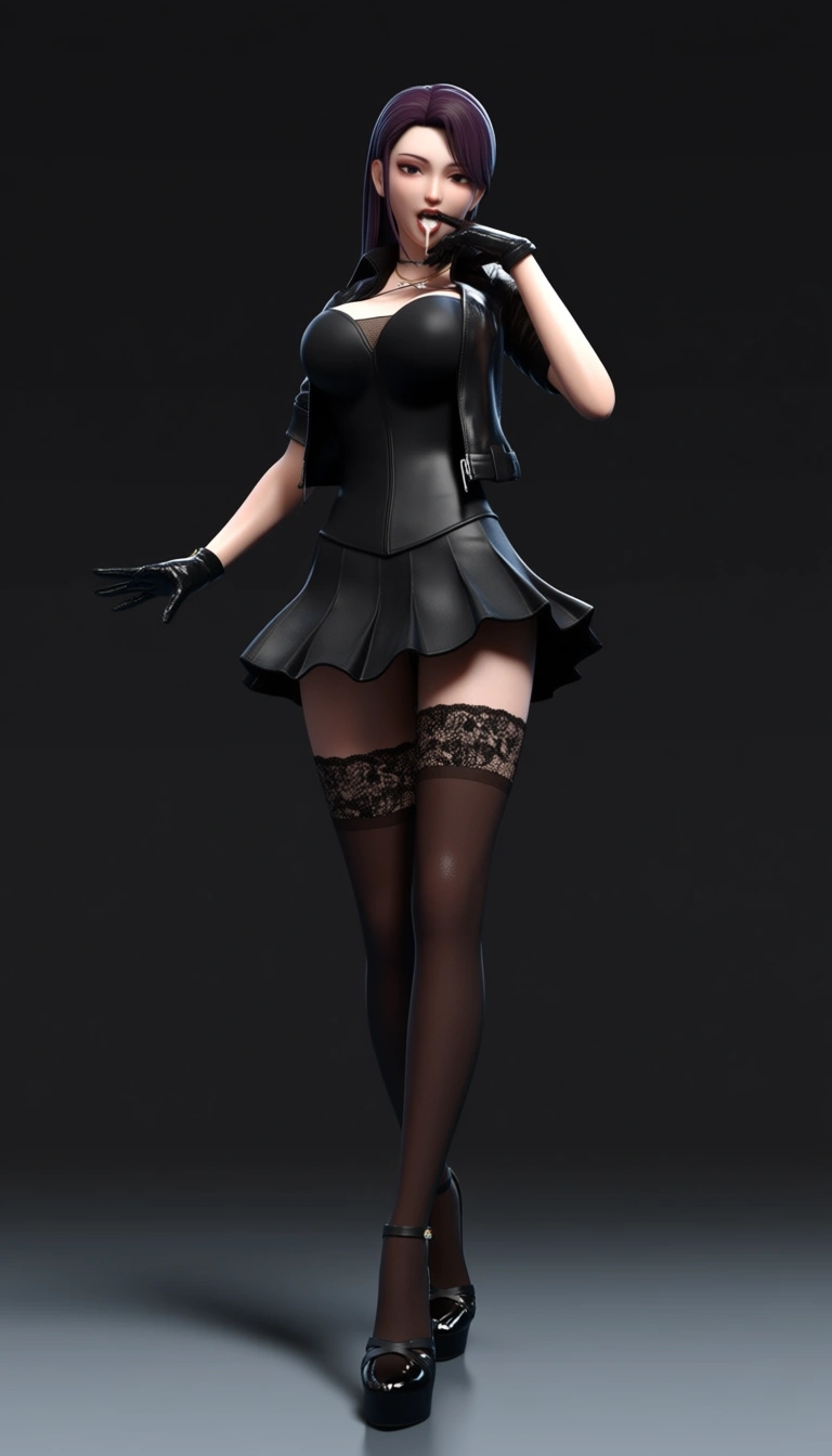 @souryuu_asuka_langley #black_gloves #dress #solo #feet #choker #thighhighs #knees_together_feet_apart
Feet directed to viewer #tongue #miniskirt cum_in_mouth, score_9, score_8, 3d render, octane render, subsurface scattering, ray tracing, smooth shading