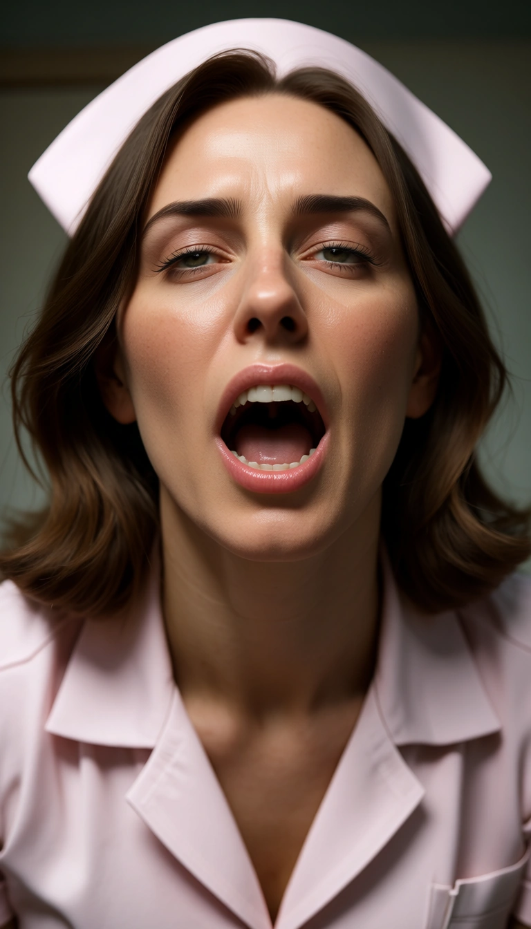 ultra HD, lifelike, nurse, shirt, moaning, film photography