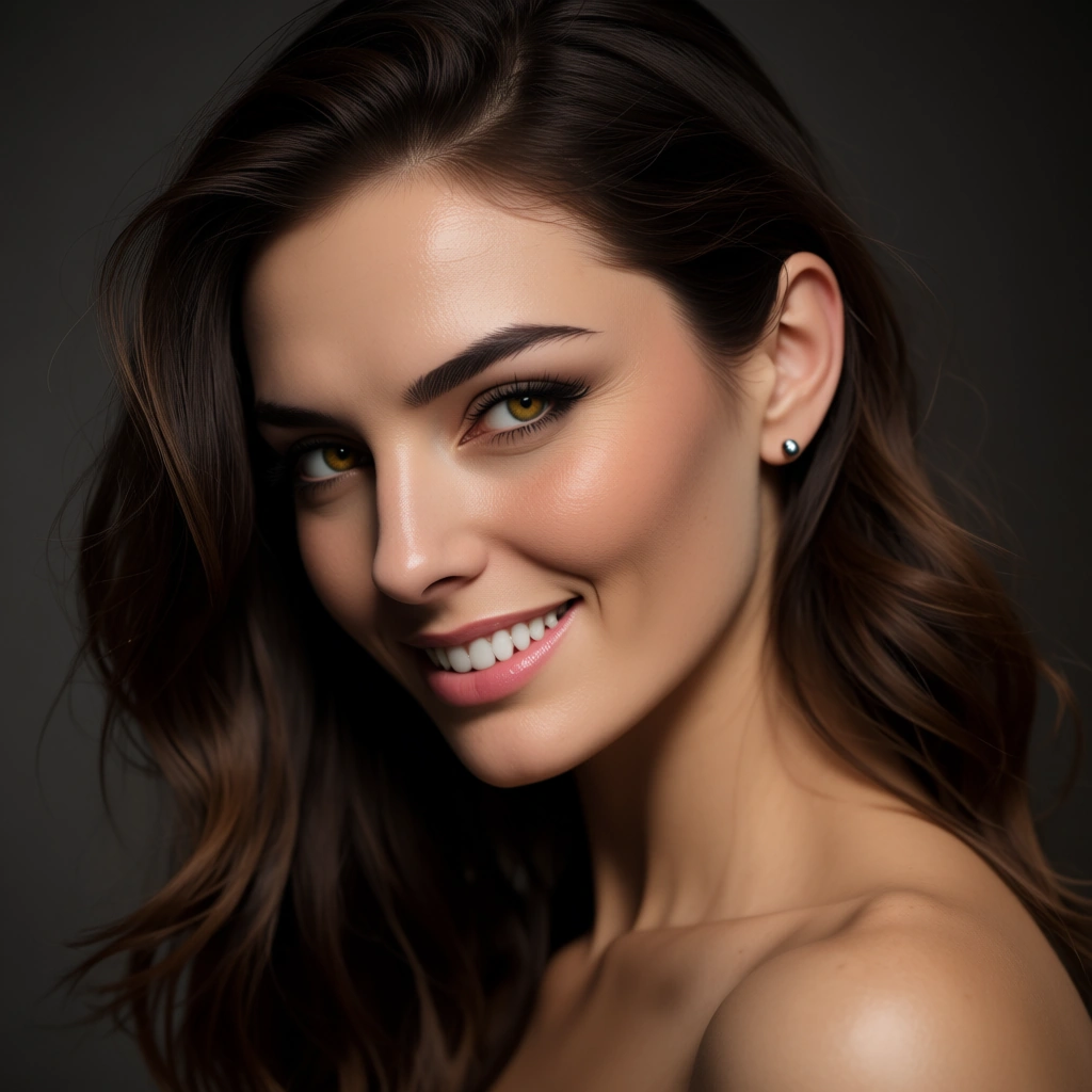 8k, sharp focus, detailed skin, side view, succubus, teasing, hourglass figure, shy smile, RAW photo should be indian
