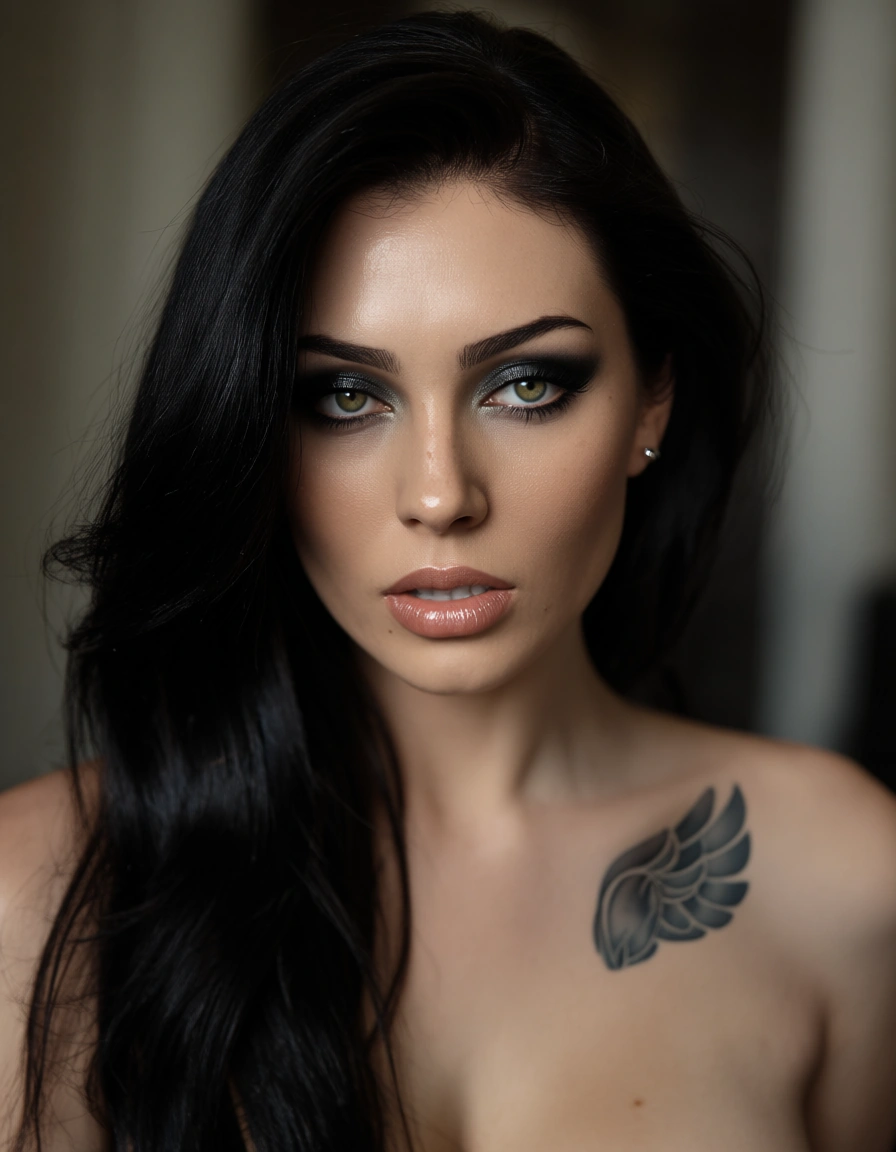 black_hair tattoo latex glass sex_from_behind, hentai_studio_quality, score_9, score_8, candid photo, realistic skin texture, visible skin pores, film grain, depth of field