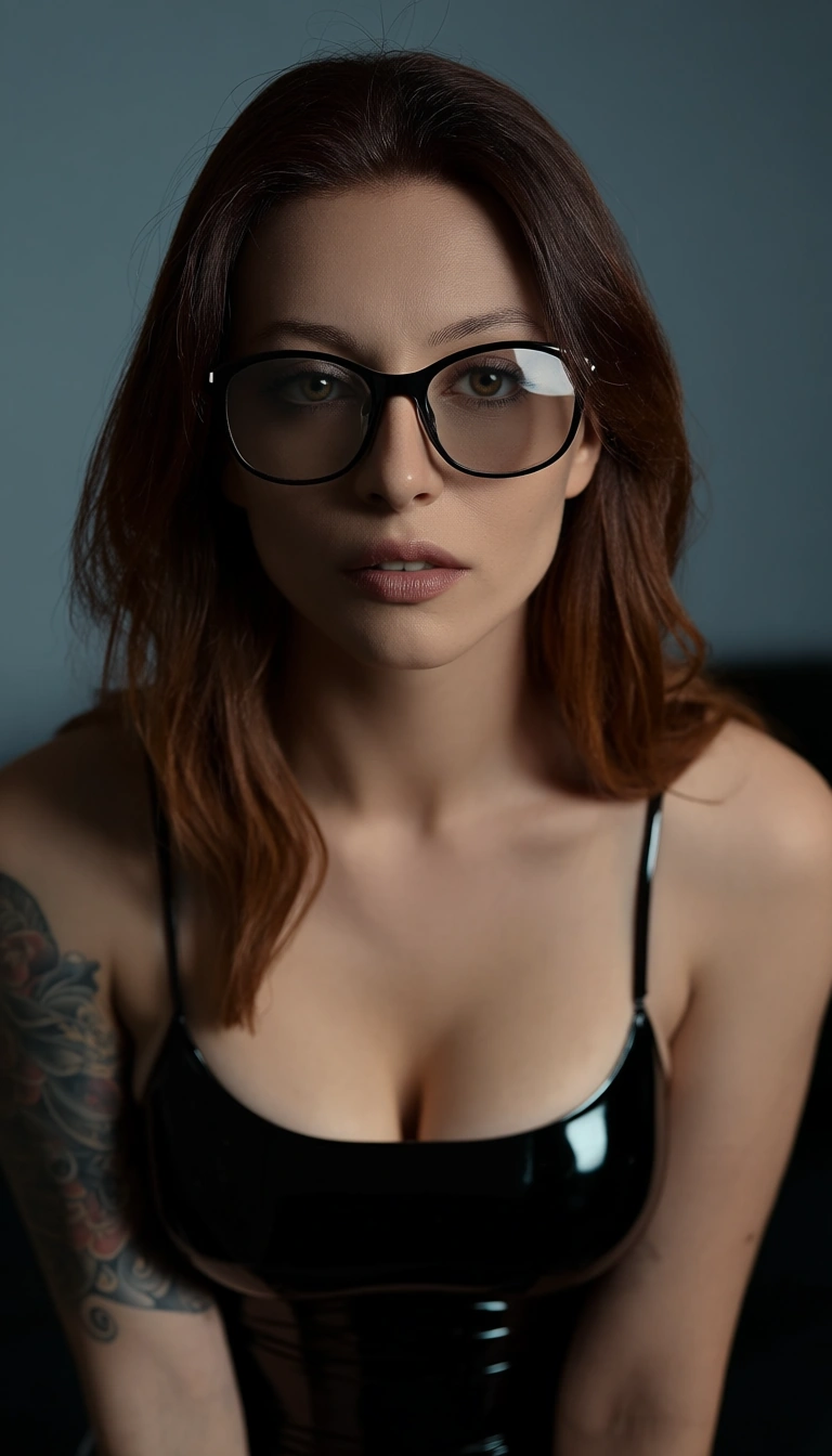 yoruichi sex_from_behind glasses tattoo latex