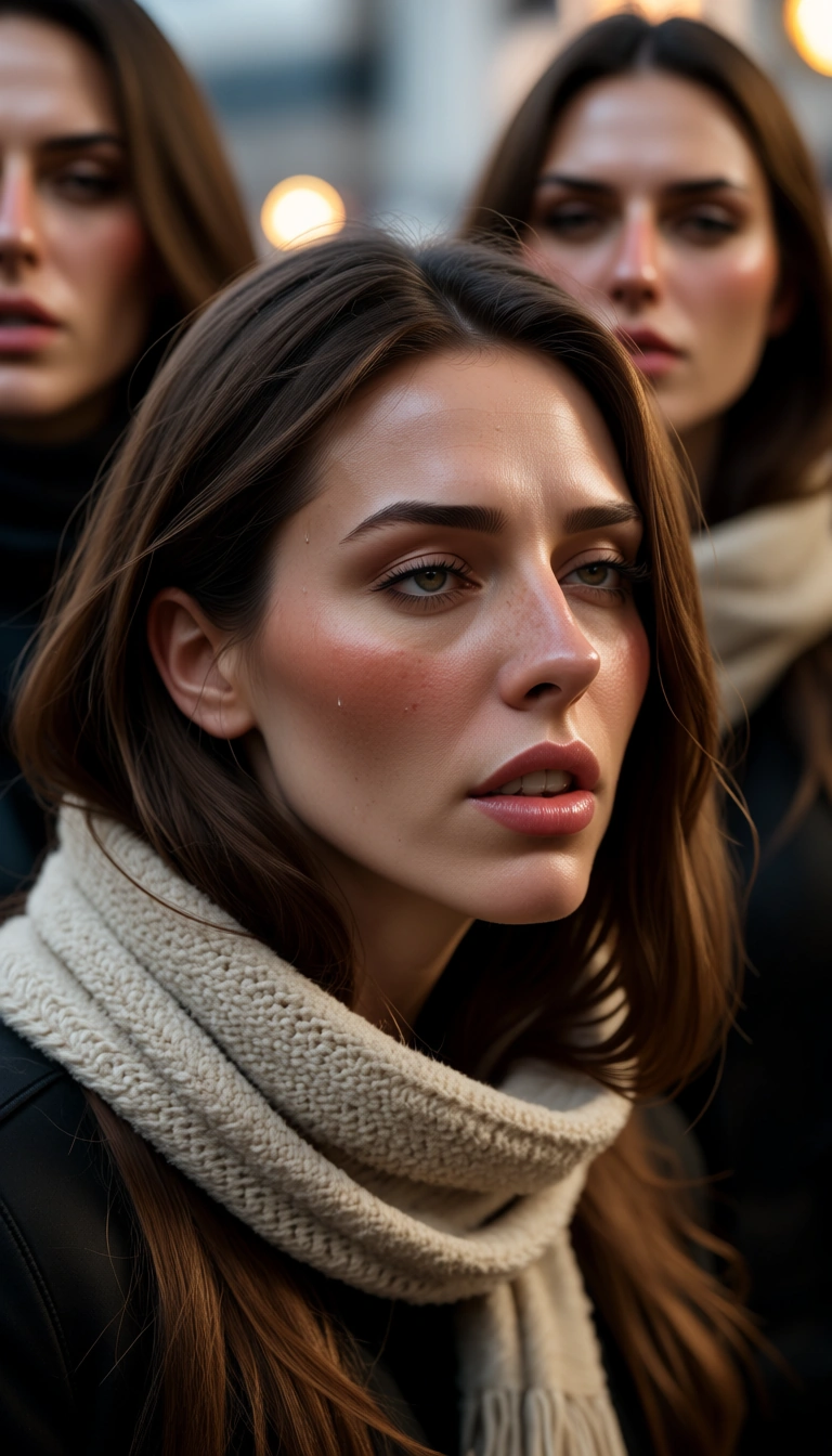 highly detailed, natural lighting, multiple girls, orgasm, scarf, submissive blush, dslr quality