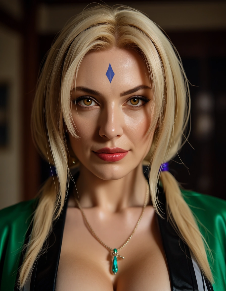 tsunade, score_9, score_8, candid photo, realistic skin texture, visible skin pores, film grain, depth of field