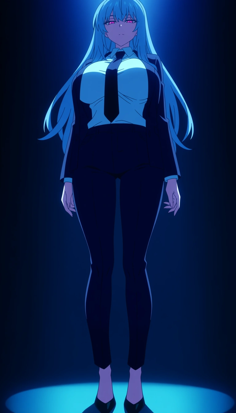 lifelike, succubus, huge breasts, necktie, deepthroat, full body, moonlight, dslr quality