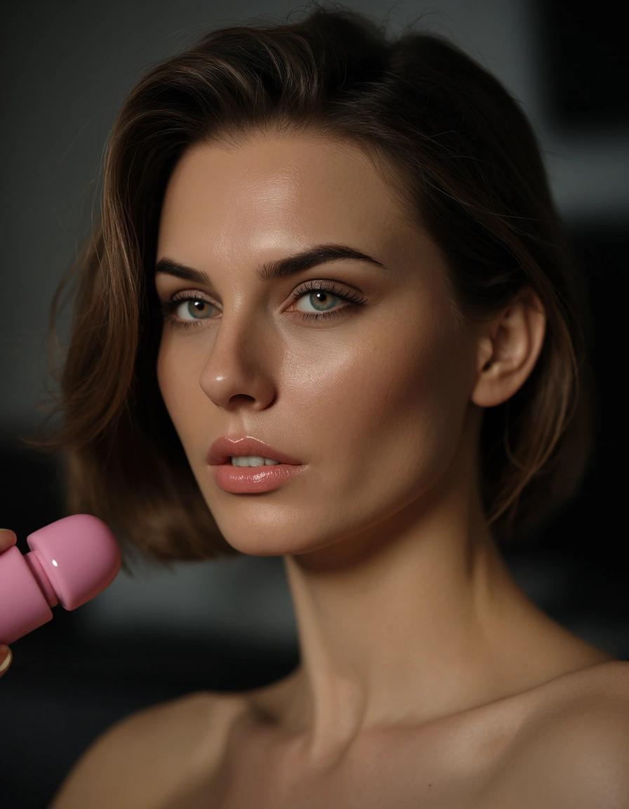 professional photo,Secretary, vibrator, score_9, score_8, candid photo, realistic skin texture, visible skin pores, film grain, depth of field