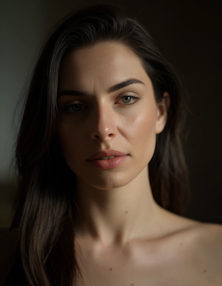 دو زن لخت در حال عشوه یکی از جلو و دیگری از عقب مقایل دوربین, score_9, score_8, candid photo, realistic skin texture, visible skin pores, film grain, depth of field