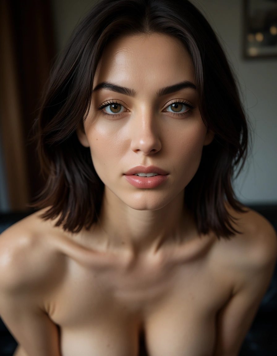 naked anime girl, score_9, score_8, candid photo, realistic skin texture, visible skin pores, film grain, depth of field