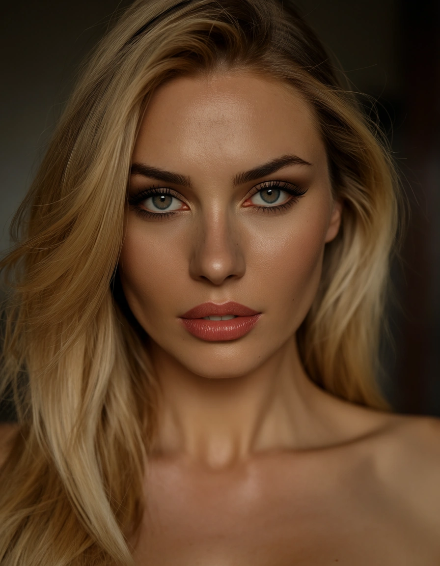 a bbw blonde girl bue eyes, score_9, score_8, candid photo, realistic skin texture, visible skin pores, film grain, depth of field