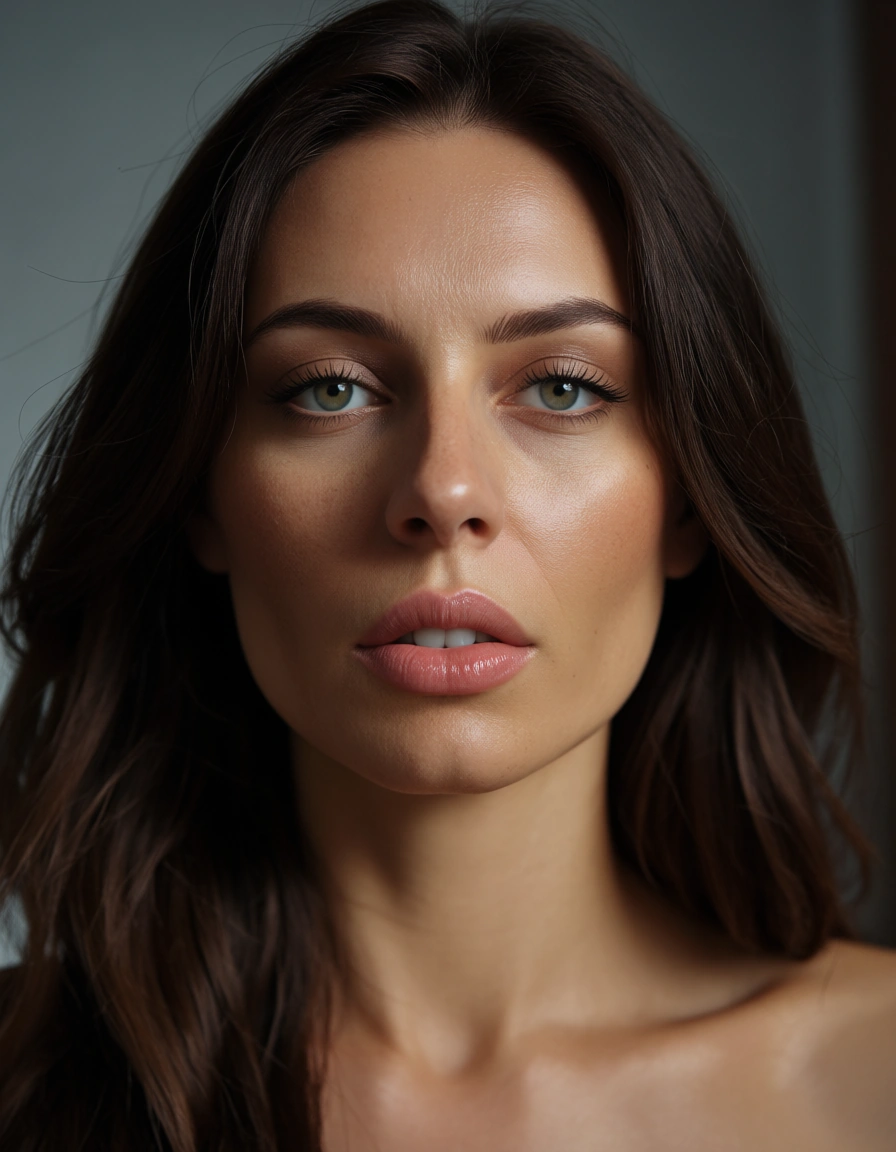 Ich will einen blowjob sehen, von einer langhaarigen Blondine mit großen natürlichen brüsten, die ihre brüsten an die Hoden des Mannes drückt, score_9, score_8, candid photo, realistic skin texture, visible skin pores, film grain, depth of field
