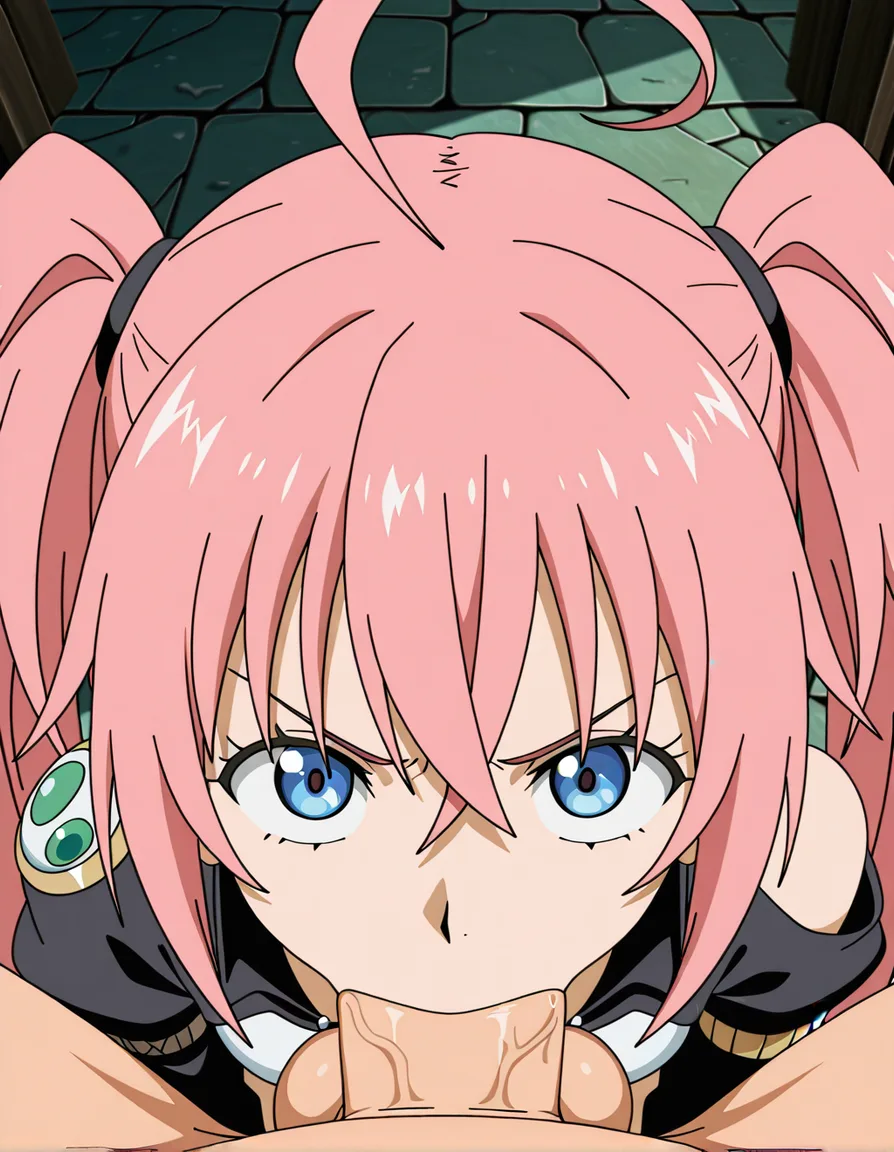 milim nava, pov blowjob, deep throat, huge penis, huge balls,, (anime style:1.3), 2d, anime screencap, cel shading, flat color,, hentai_studio_quality, (anime style:1.3), 2d, anime screencap, cel shading, flat color, @00osamio00