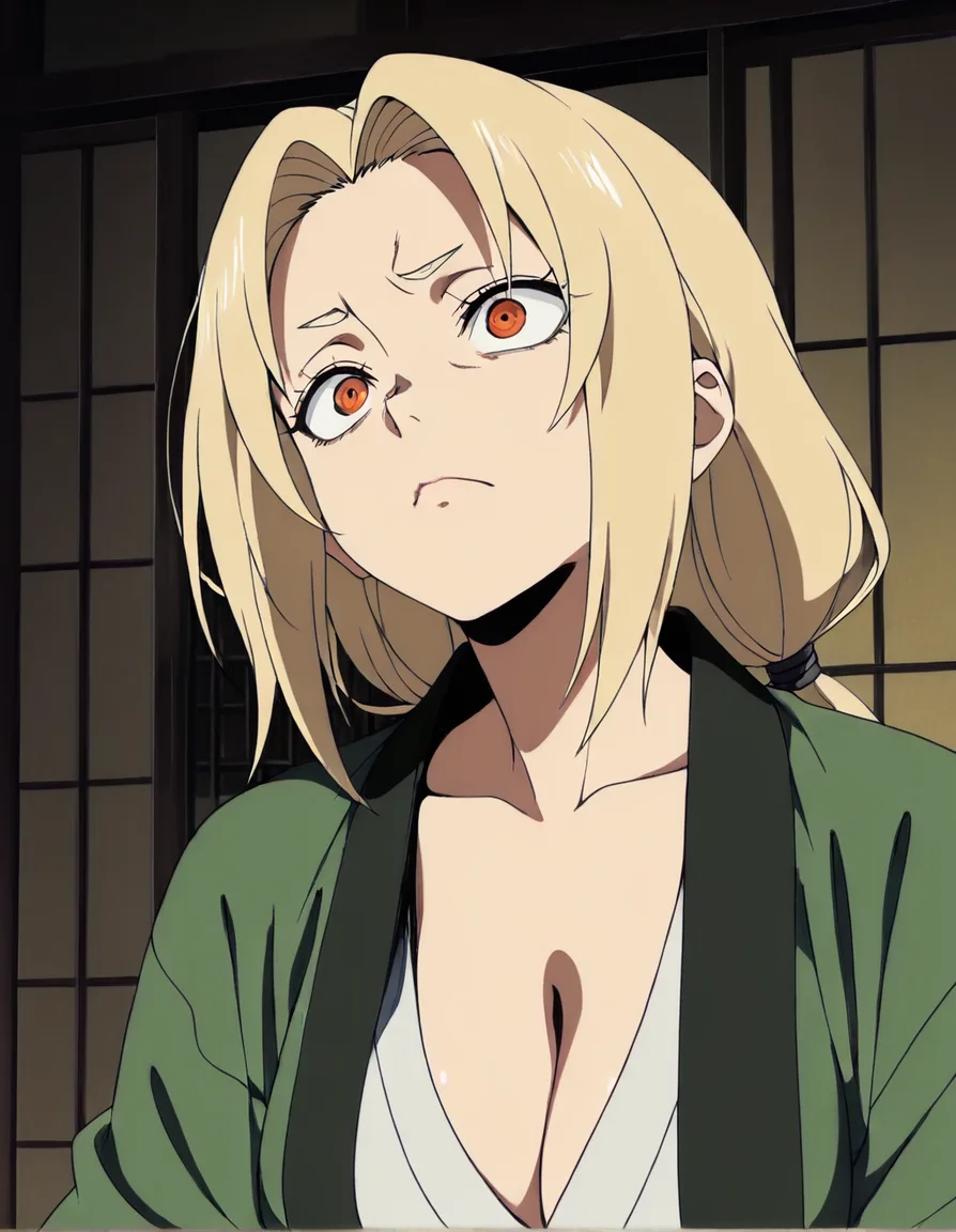 tsunade kissuyb sasuke hardly, (anime style:1.3), 2d, anime screencap, cel shading, flat color, @00osamio00