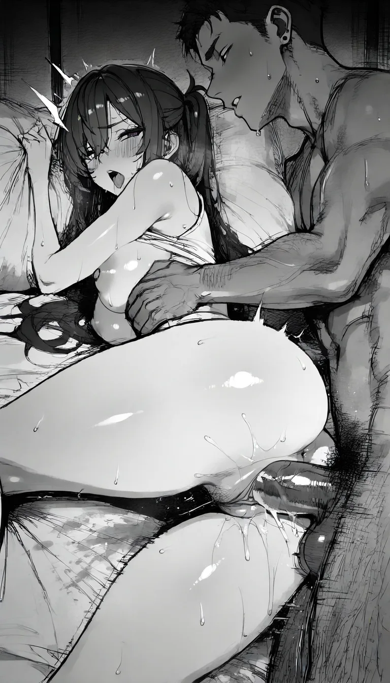 a coquettish ingenue overwhelmed by the sexual savagery of her partner during vaginal sex exclaims FUCK!! while having multiple spontaneous spasms of orgasms, posed in an all-fours prostrated kneel while taking it from behind, her body is getting slathered in excessively copious amounts of cum from her partner's relentless internal ejaculations