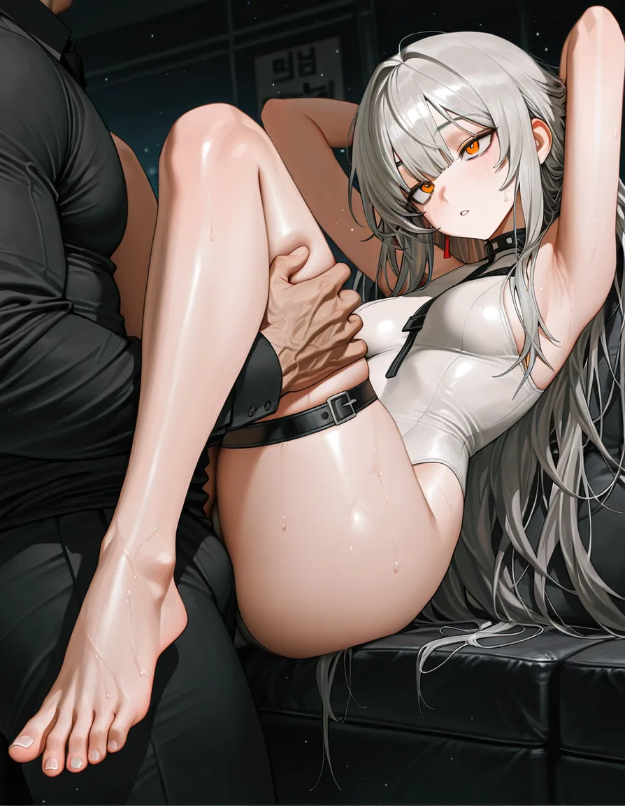 검은 머리, 빨간 눈, 거유, 알몸여자, hentai_studio_quality