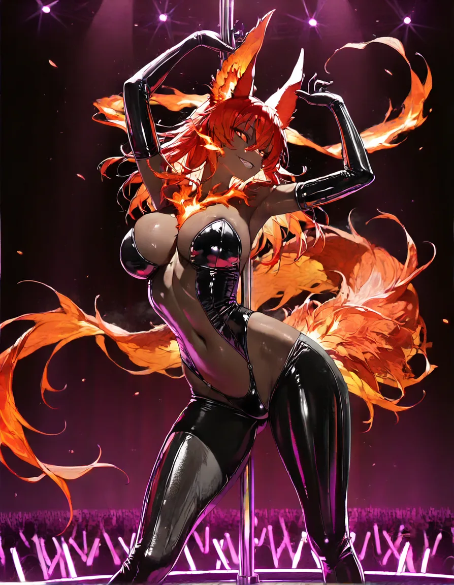 masterpiece , kurama , stripper , dancing , hentai_studio_quality, hentai_studio_quality
