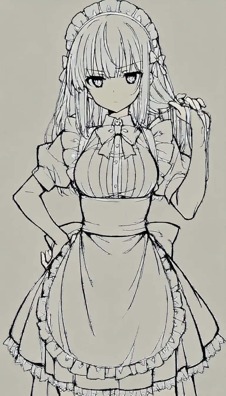 professional photo, high detail, maid, hair bow, bowtie, hair pull, lifelike render