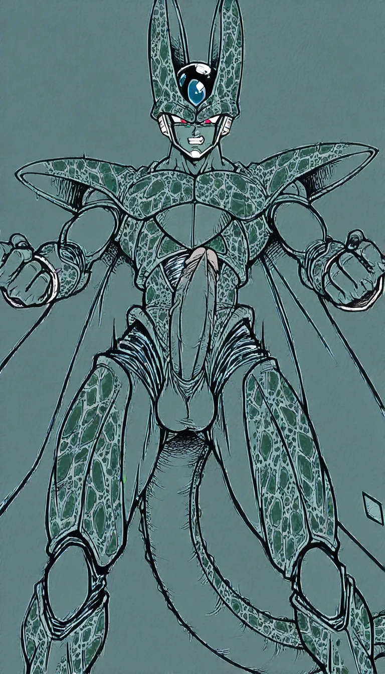 dragonball Z style anime chi chi with a insanely hot body is getting fucked hardcore by perfect cell. perfect cell has his really thick tail in her throat and his cock in her asshole