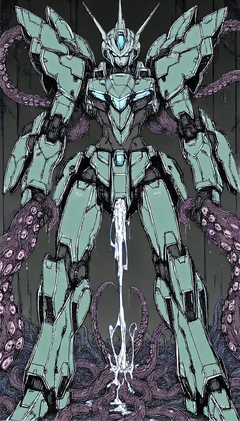 mecha stand,tentacle around,tentacle grab mecha,tentacle fuck mecha,tentacle cum inside mecha