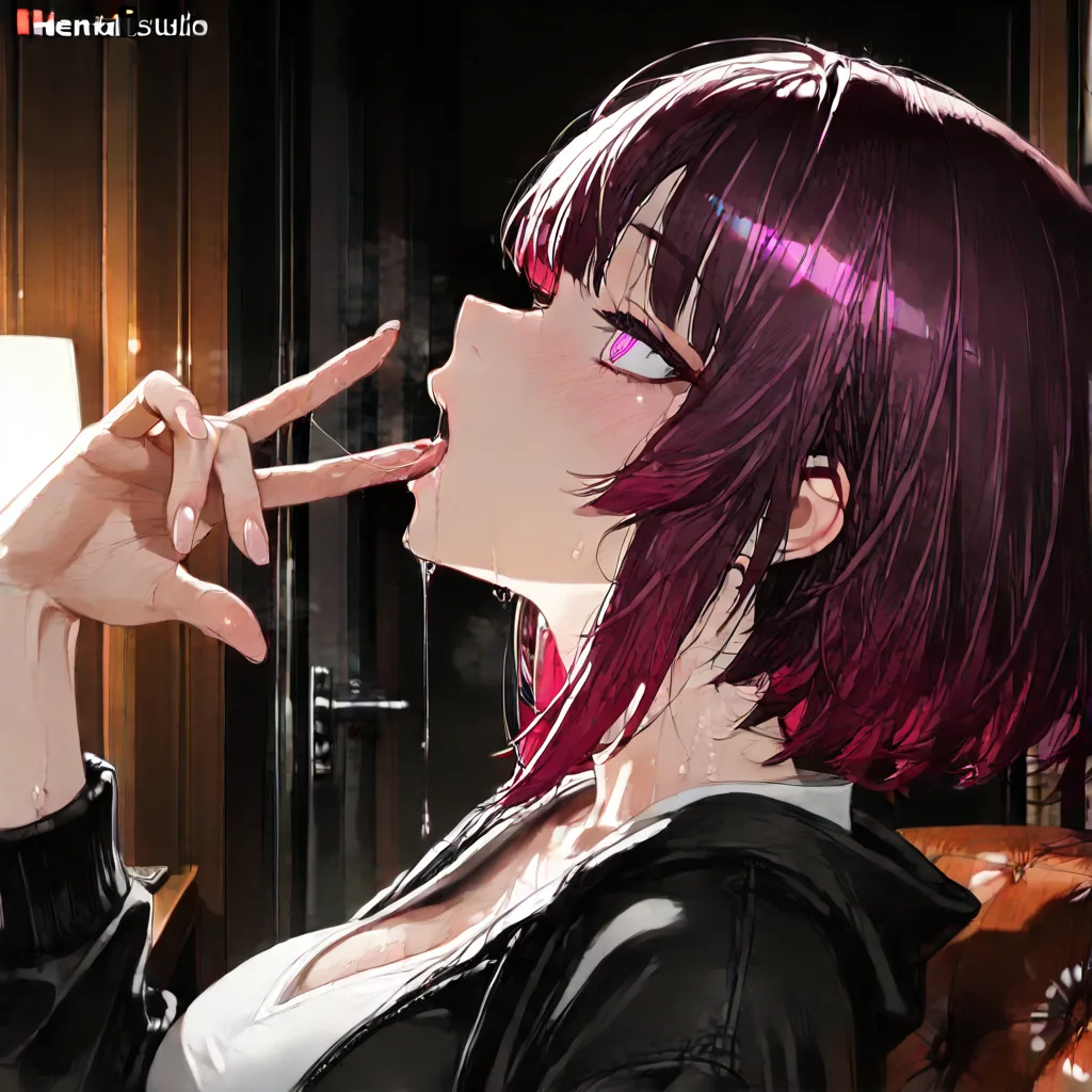 Nackte Anime Girl mit Finger in der muschi, hentai_studio_quality