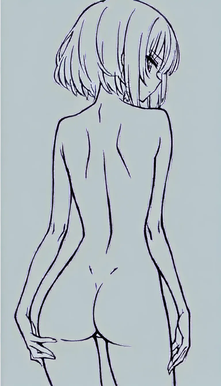 anime girl showing her naked ass_focus