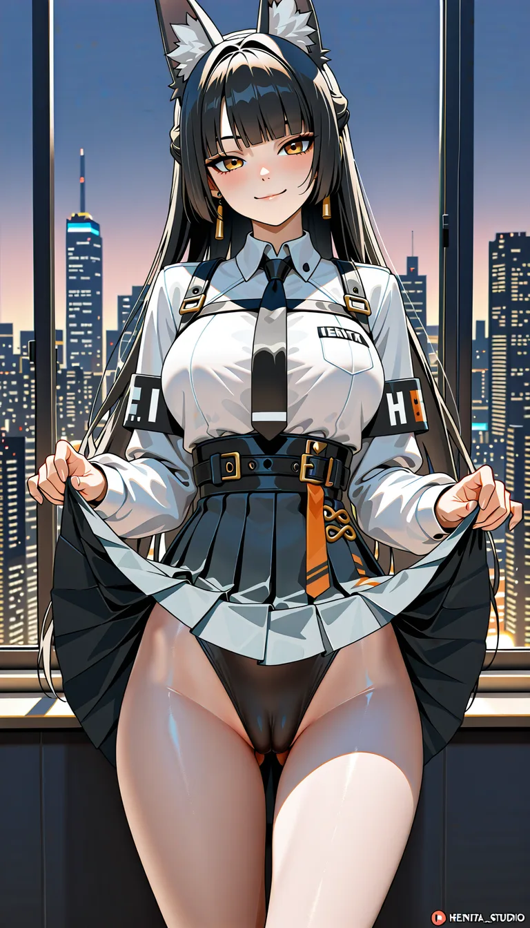masterpiece, zenless zone, hoshimi miyabi, natural medium_breasts not hanging, outfit, breats are hidden, lifted skirt up, city window background, look at viewer, cameltoe, smile,, dont black screen hentai_studio_quality out of prompt., hentai_studio_quality, hentai_studio_quality, hentai_studio_quality, hentai_studio_quality, hentai_studio_quality, hentai_studio_quality, hentai_studio_quality, hentai_studio_quality, hentai_studio_quality, hentai_studio_quality, hentai_studio_quality, hentai_studio_quality, hentai_studio_quality, hentai_studio_quality, hentai_studio_quality, hentai_studio_quality, hentai_studio_quality