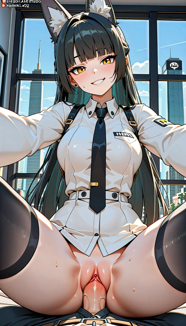 masterpiece, no zzz, no z, zenless zone, hoshimi miyabi, natural medium_breasts not hanging, outfit, breats are hidden, thigh-high  socks, no skirt, pov vaginal sex, pov light no hair cock, riding pov, fun moaning, hear eyes, city window background, no panties, look at viewer, cameltoe, smile,, dont hentai_studio_quality out of prompt., hentai_studio_quality, hentai_studio_quality, hentai_studio_quality, hentai_studio_quality, hentai_studio_quality, hentai_studio_quality, hentai_studio_quality, hentai_studio_quality, hentai_studio_quality, hentai_studio_quality, hentai_studio_quality, hentai_studio_quality, hentai_studio_quality, hentai_studio_quality, hentai_studio_quality, hentai_studio_quality, hentai_studio_quality, hentai_studio_quality, hentai_studio_quality, hentai_studio_quality, hentai_studio_quality, hentai_studio_quality, hentai_studio_quality, hentai_studio_quality