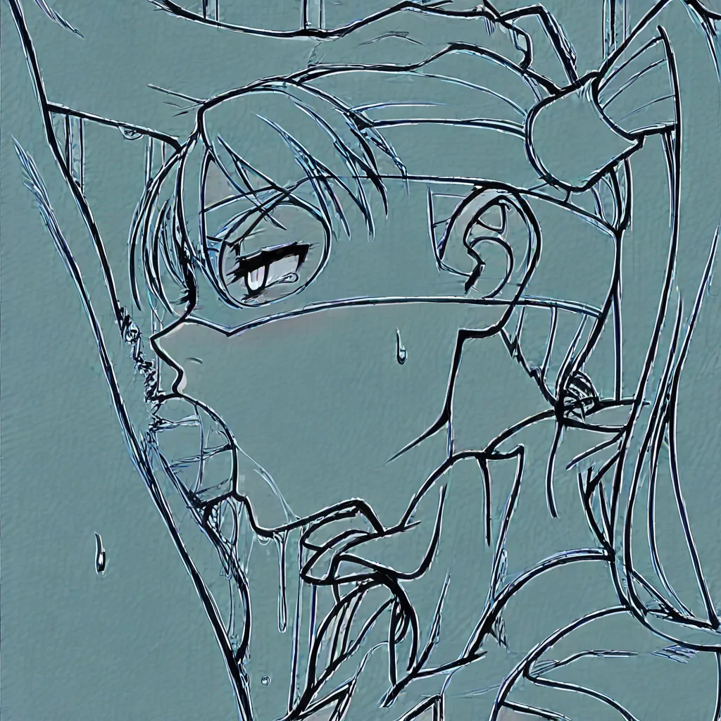 Rainbow Mika from Street Fighter, performing a deepthroat to a man.