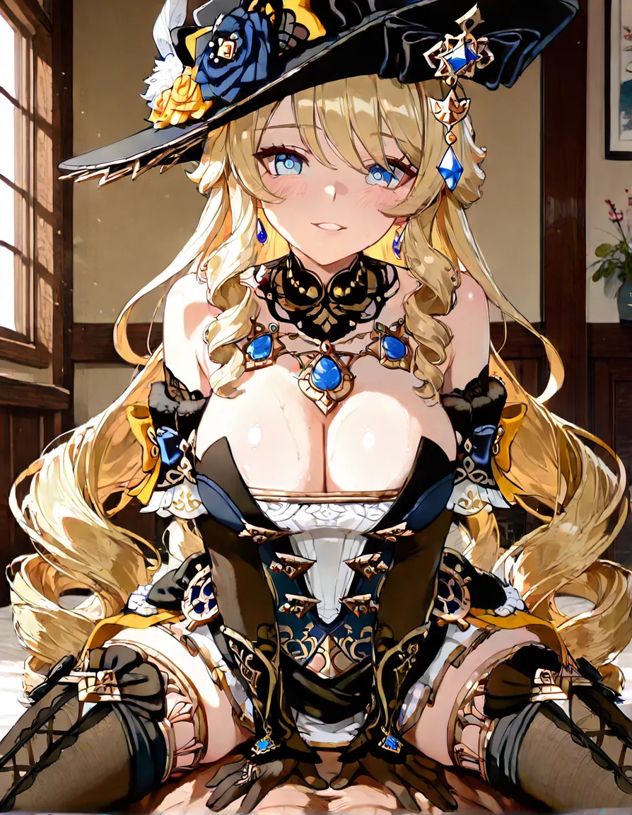 highres vivid, navia_(genshin_impact), hentai_studio_quality