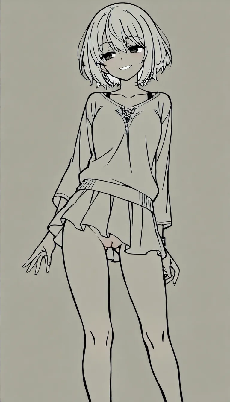 @nami_(one_piece) miniskirt no panties, pussy, casual, relaxed, normal expression, smile, looking facing_away, hentai_studio_quality