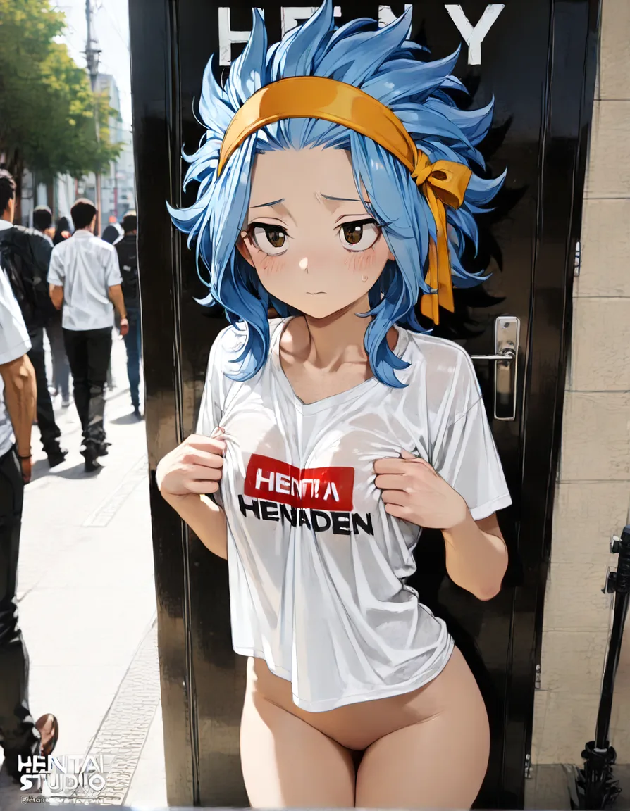 levy mcgarden, public_indecency, shame, shirt, flashing, no_panties, hentai_studio_quality