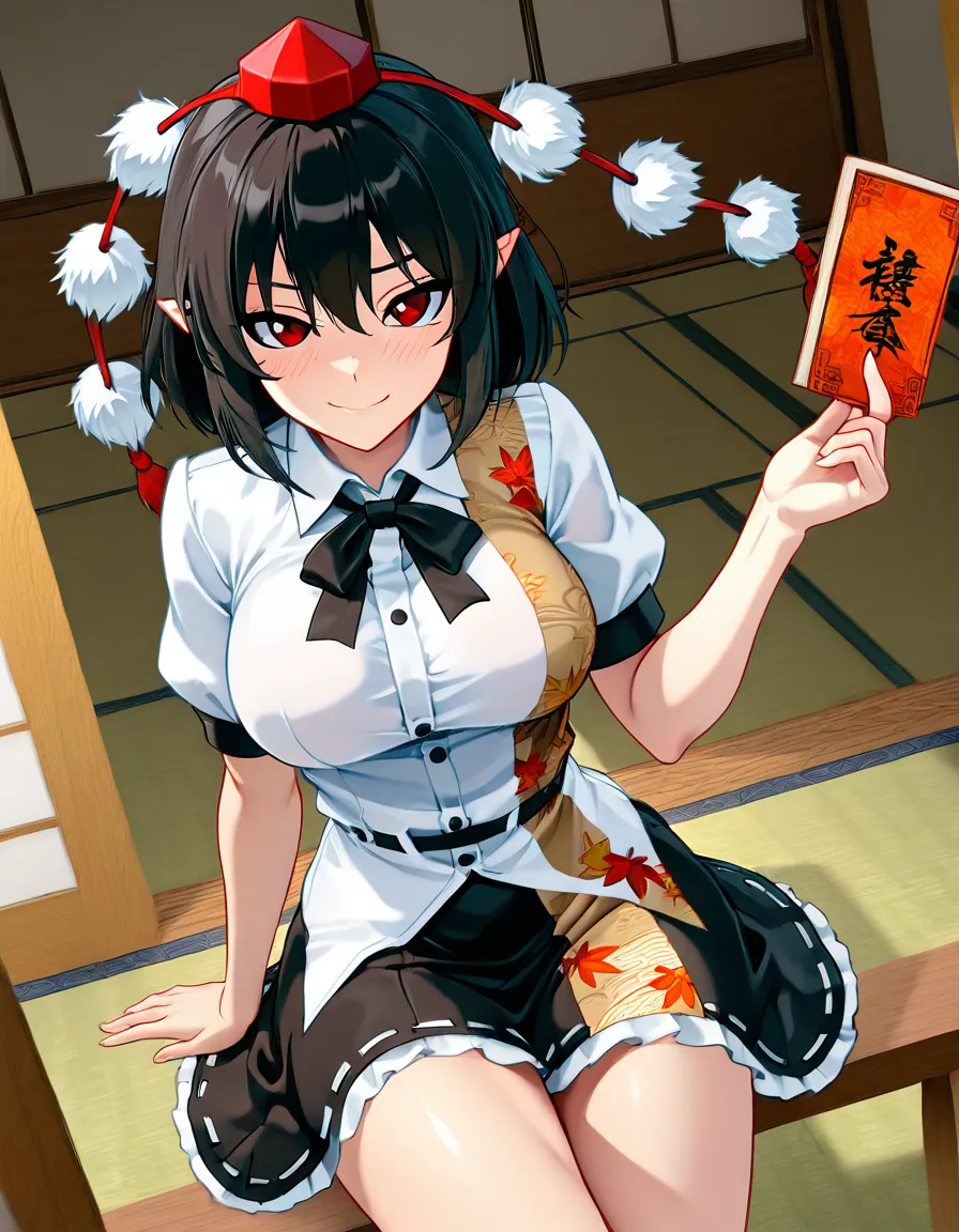 shameimaru_aya, мастурбирует свою киску демонша с эльфийскими ушками, hentai_studio_quality