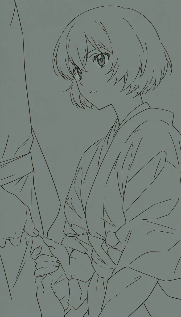 dslr, film grain, photorealistic, solo focus, short hair, japanese clothes, handjob, film photography
