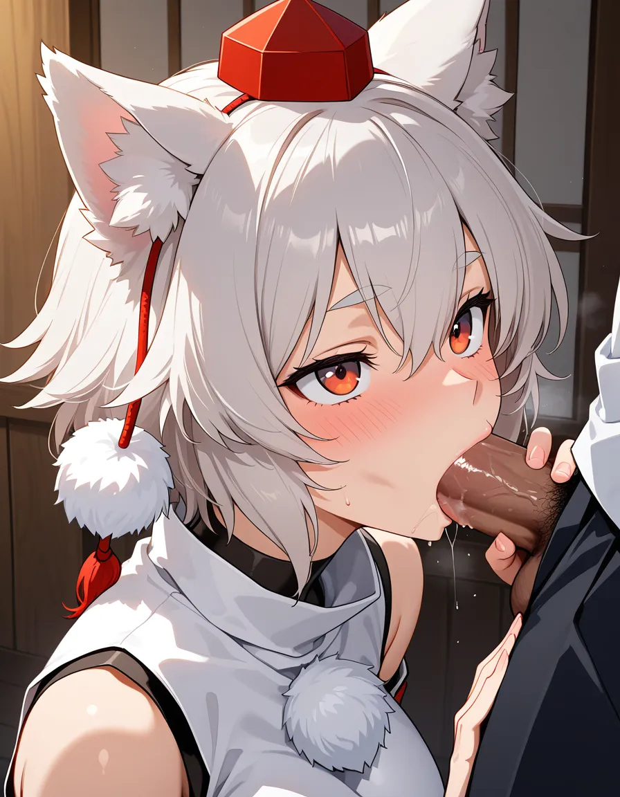 @inubashiri_momiji /Fellatio, hentai_studio_quality