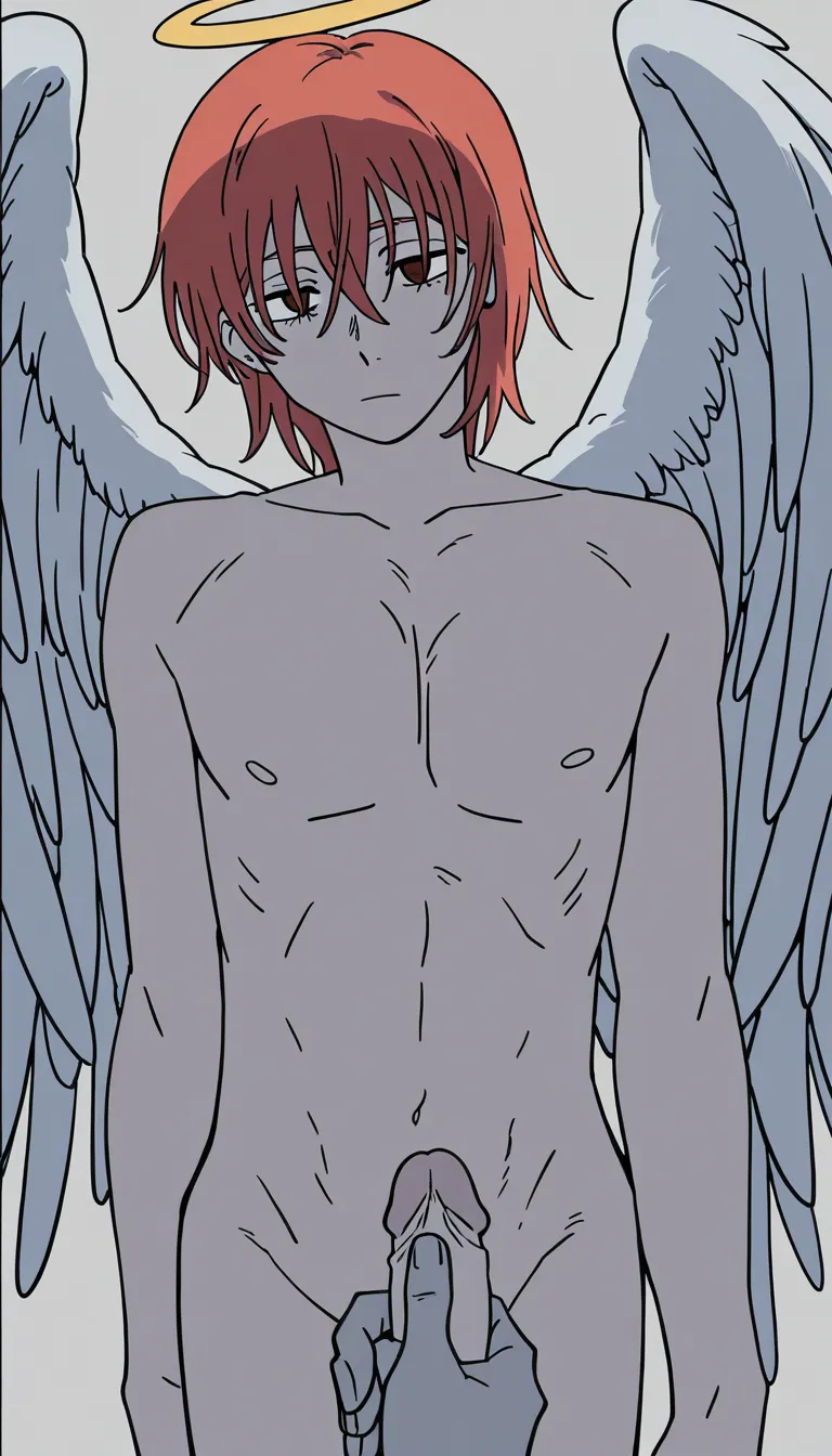 chainsaw_man_style, (tatsuki_fujimoto_style), anime_screencap

angel_devil_(chainsaw_man). 1femboy with penis and flat boy's chest, male, long_red_hair, angel_wings, halo, on bed.

anal sex, gay sex, interracial, black_male, penis in ass, penis, faceless_male, naughty_face 

gay sex, male only, testicles 

long and fat black penis in little white ass, yaoi, penis 

doggystyle 

try4