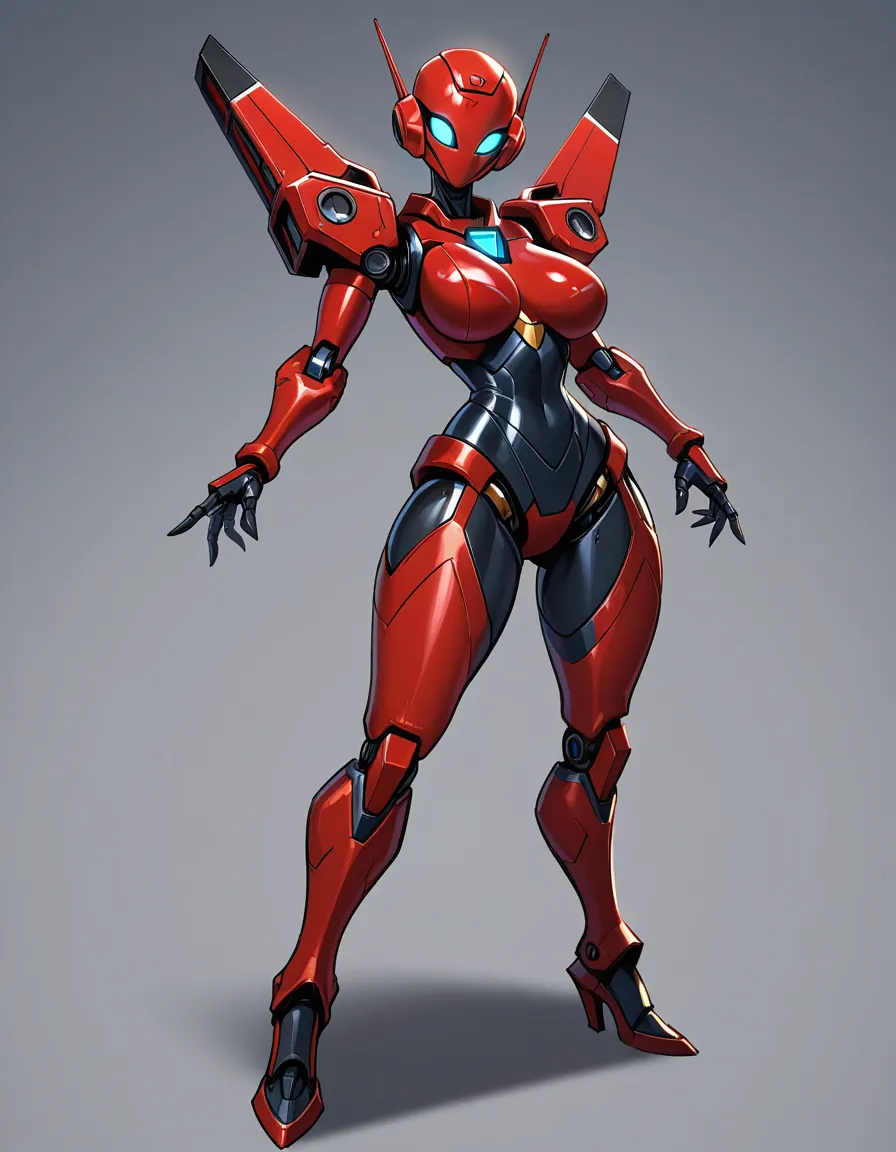 @v_(murder_drones), solo, mature_female, full body, robot girl, hentai_studio_quality