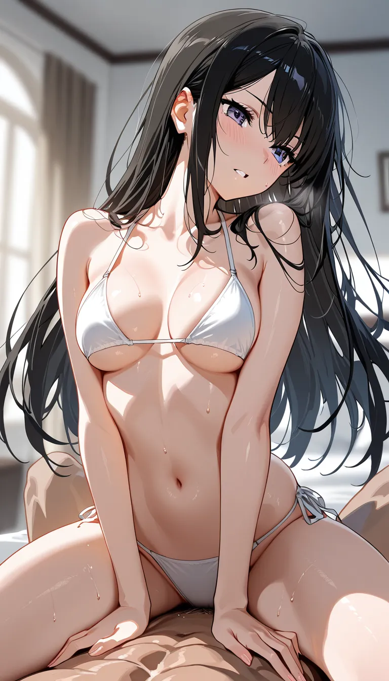best quality, polished, 1boy, cowgirl position, white footwear, blurry background, visual novel art
