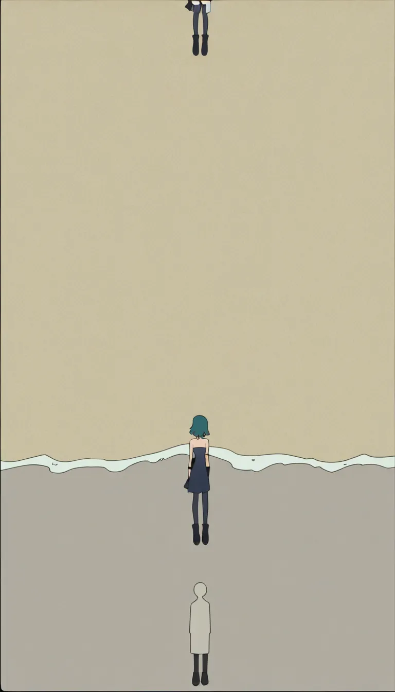 best quality, clean lines, 1other, moaning, lips, gloves, beach, soft anime shading