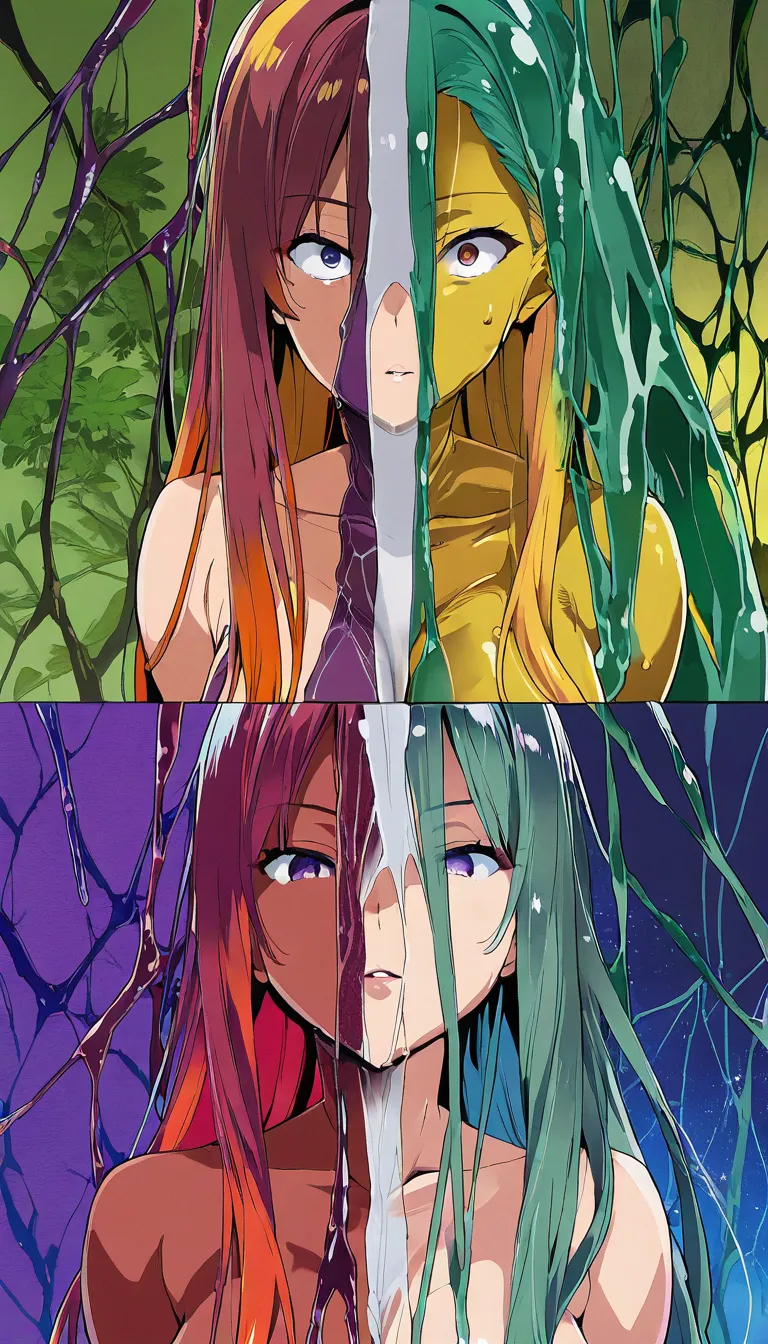 (masterpiece), (best quality), (ultra-detailed), rich colors, natural skin tones, professional manga artist style, manga page, multi-panel layout, professional composition, small panels, polished and detailed digital illustration, art by Takeda Hiromitsu, a woman completely enveloped by a slime inside a stone dungeon, only her equipment is being dissolved, translucent tentacles penetrate her mouth and pussy, stimulating her, the woman writhes in pleasure, the slime absorbs the bodily fluids she releases at the peak of her pleasure, Japanese sound effects, Japanese speech bubbles, hentai_studio_quality