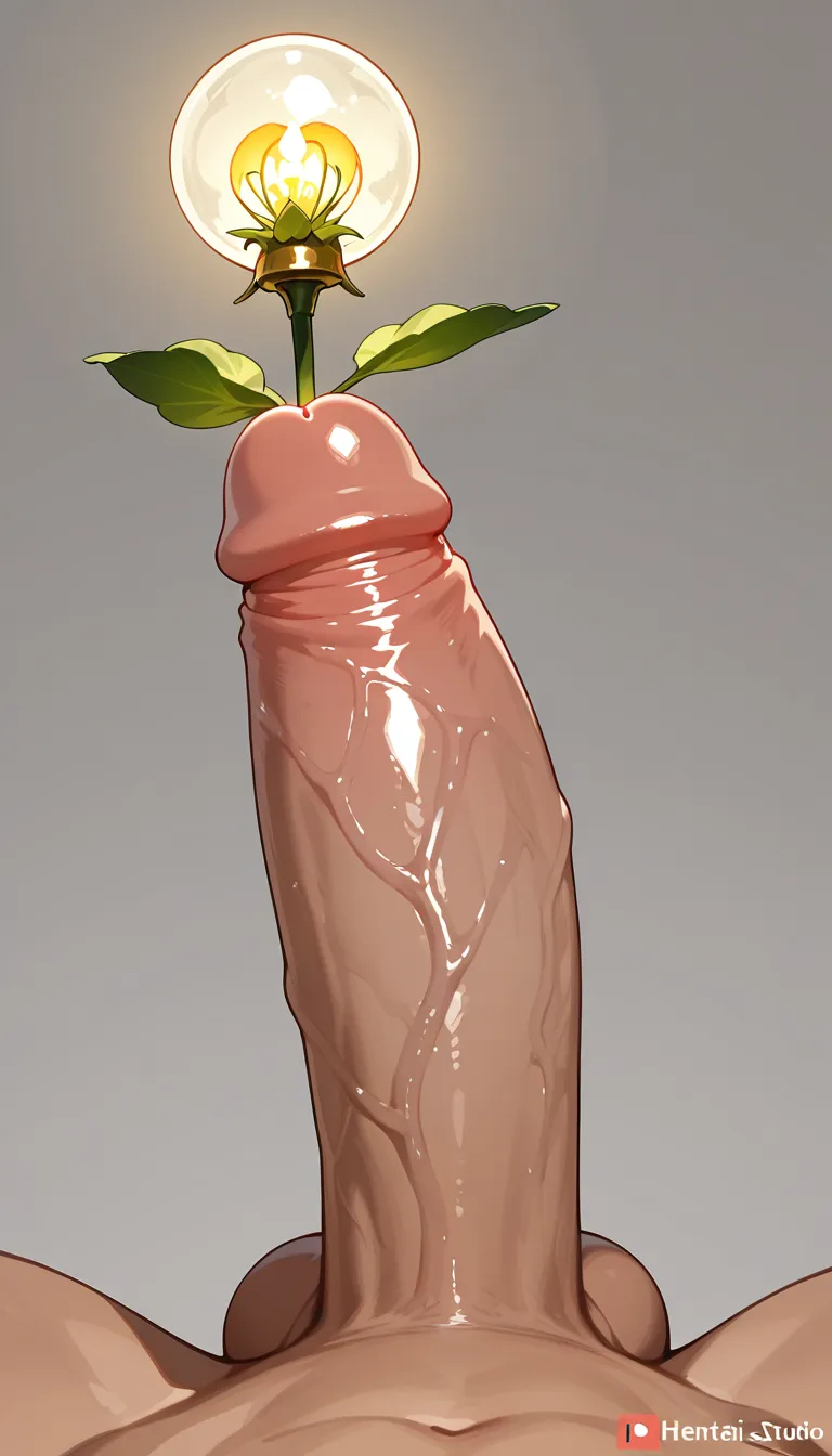 A big flower bulb blowjobing a small pink penis
