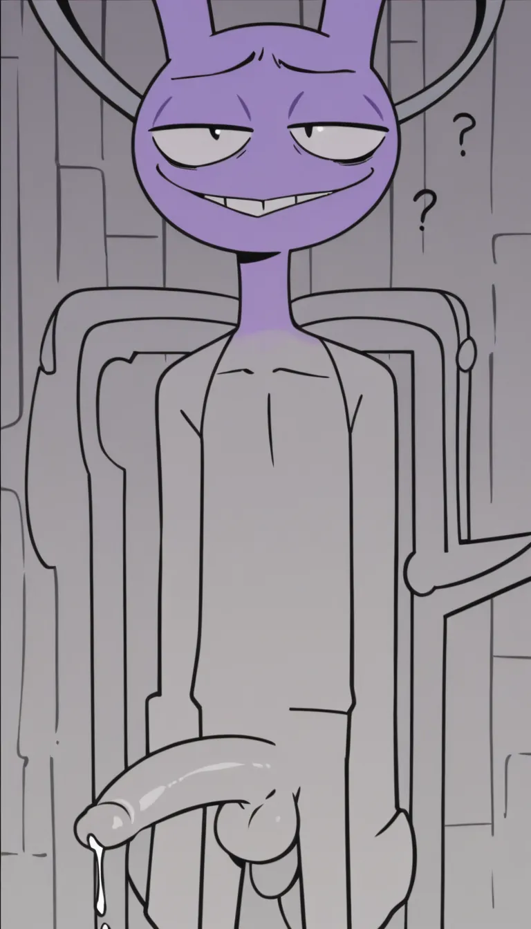 Jax from the amazing digital circus growing muscles, size and dick, confused in the circus, he grows until he is bigger than earth and fill the earth with cum
