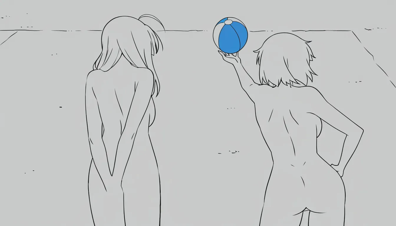 completely_nude ,senran kagura, multiple_girls, beachball, completely_nude