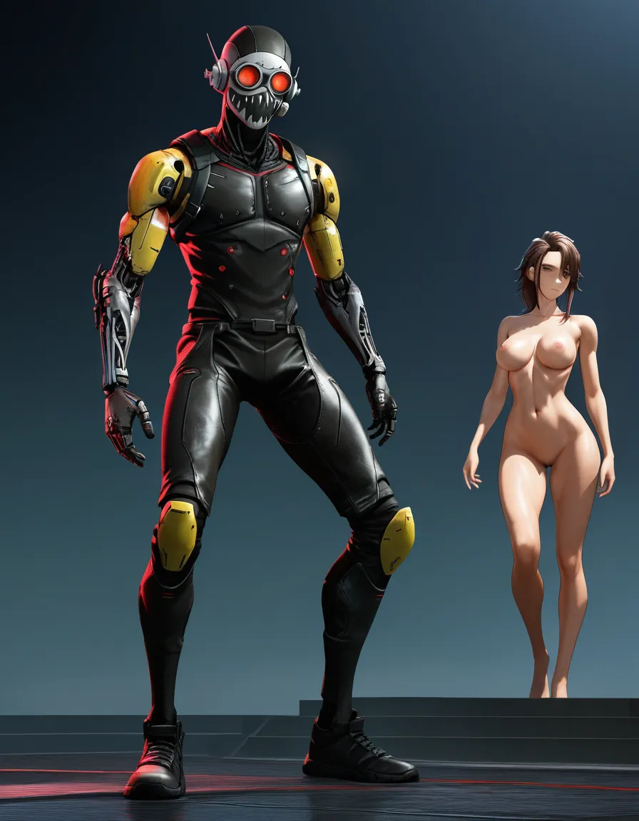 Panam palmer from cyberpunk 2077 game, naked, score_9, score_8, 3d render, octane render, subsurface scattering, ray tracing, smooth shading