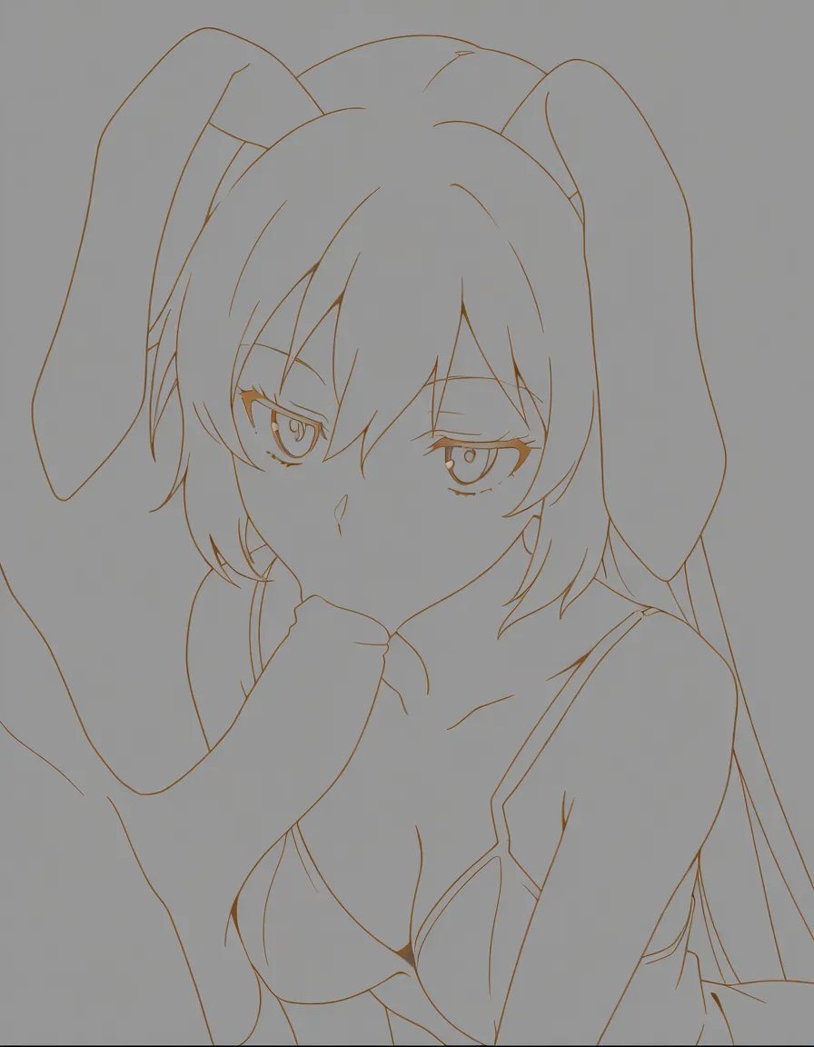 ultra detailed, sharp focus, bunny girl, blowjob, medium breasts, dress, transparent background, 2D illustration, (anime style:1.3), 2d, anime screencap, cel shading, flat color