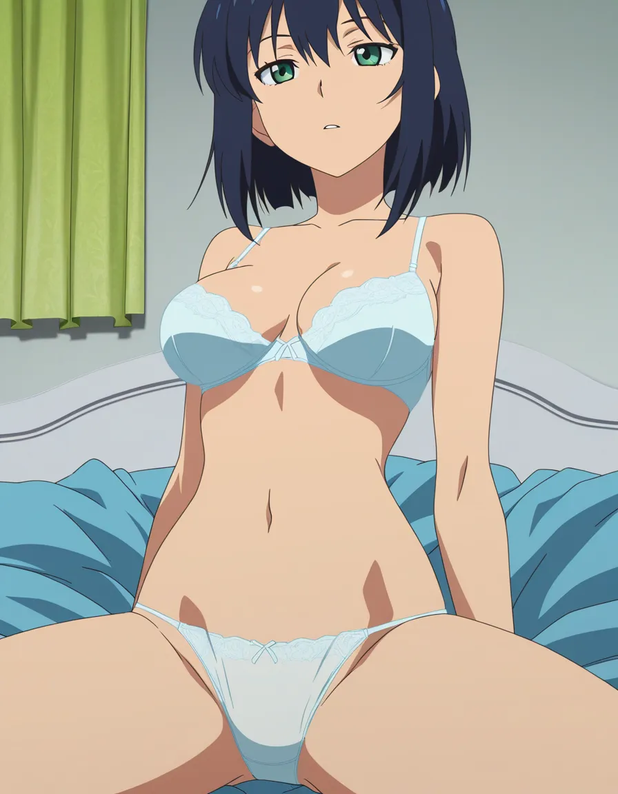 masterpiece,best quality,amazing quality,1girl,panties,bra,squirt,, (anime style:1.3), 2d, anime screencap, cel shading, flat color, hentai_studio_quality